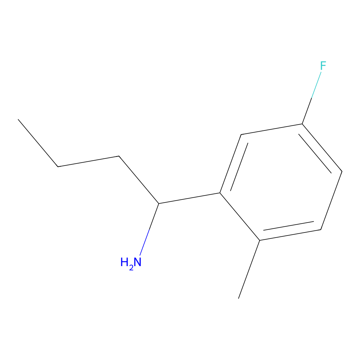 1-(5-Fluoro-2-methylphenyl)butan-1-amine molecular structure, CAS 1249282-44-7
