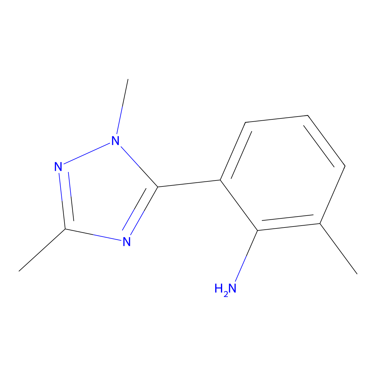 2-(1,3-Dimethyl-1h-1,2,4-triazol-5-yl)-6-methylaniline molecular structure, CAS 1249282-73-2