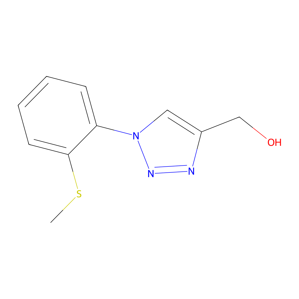 (1-(2-(Methylthio)phenyl)-1H-1,2,3-triazol-4-yl)methanol molecular structure, CAS 1249284-59-0