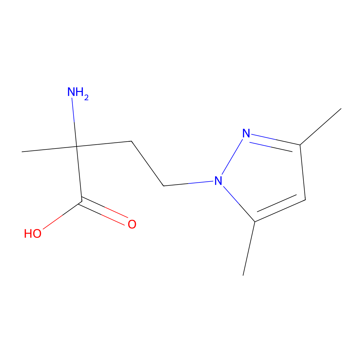 2-Amino-4-(3,5-dimethyl-1h-pyrazol-1-yl)-2-methylbutanoic acid molecular structure, CAS 1249285-47-9