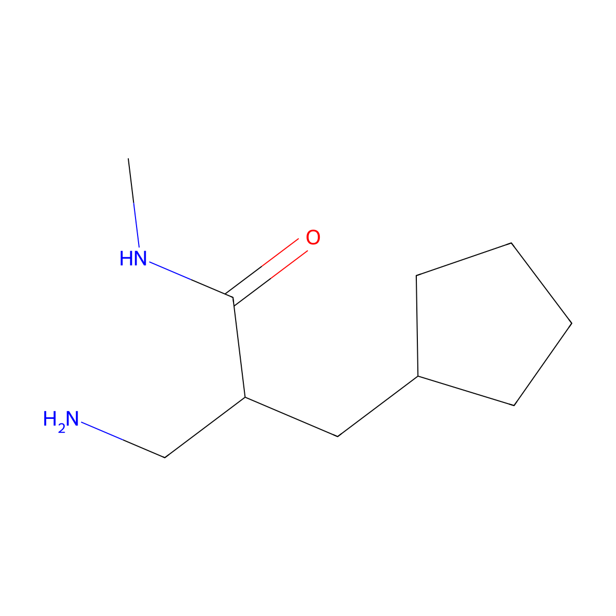 3-amino-2-(cyclopentylmethyl)-N-methylpropanamide molecular structure, CAS 1249286-34-7