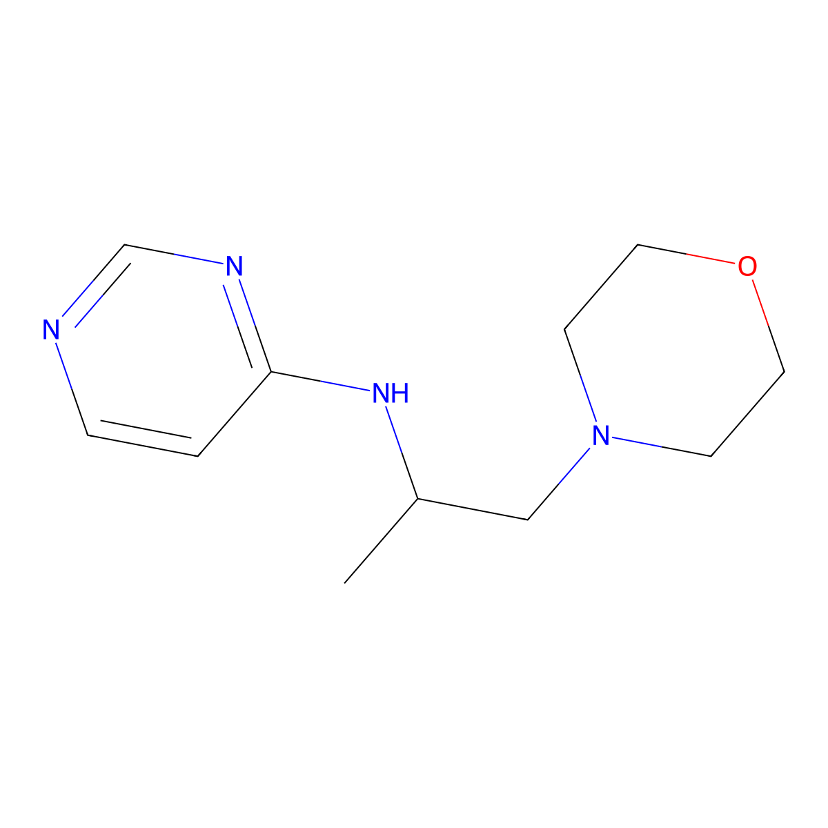 N-[1-(morpholin-4-yl)propan-2-yl]pyrimidin-4-amine molecular structure, CAS 1249287-43-1
