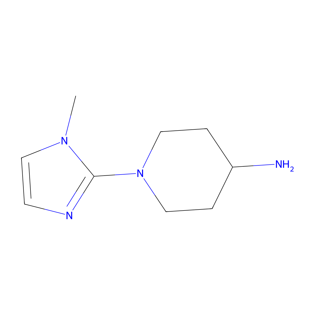 1-(1-Methyl-1H-imidazol-2-yl)-4-piperidinamine molecular structure, CAS 1249288-94-5
