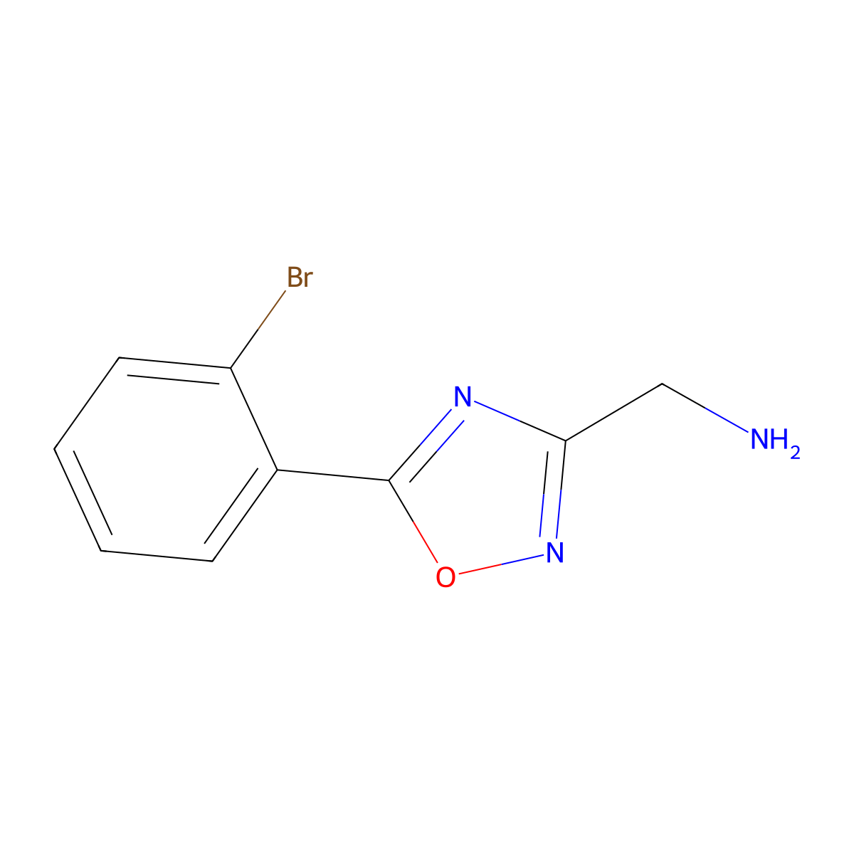 1-[5-(2-Bromophenyl)-1,2,4-oxadiazol-3-yl]methanamine molecular structure, CAS 1249289-84-6