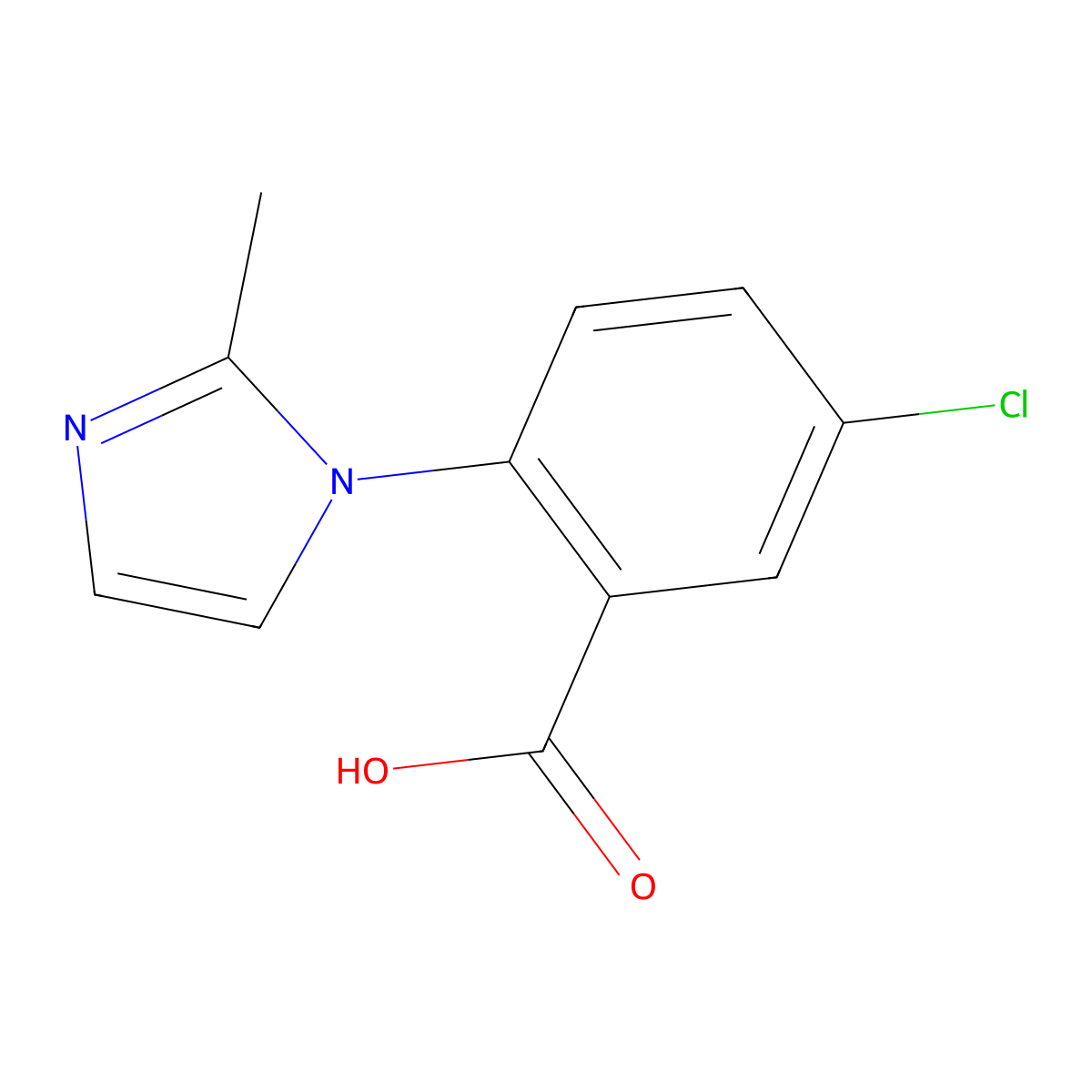 5-chloro-2-(2-methyl-1H-imidazol-1-yl)benzoic acid molecular structure, CAS 1249290-29-6
