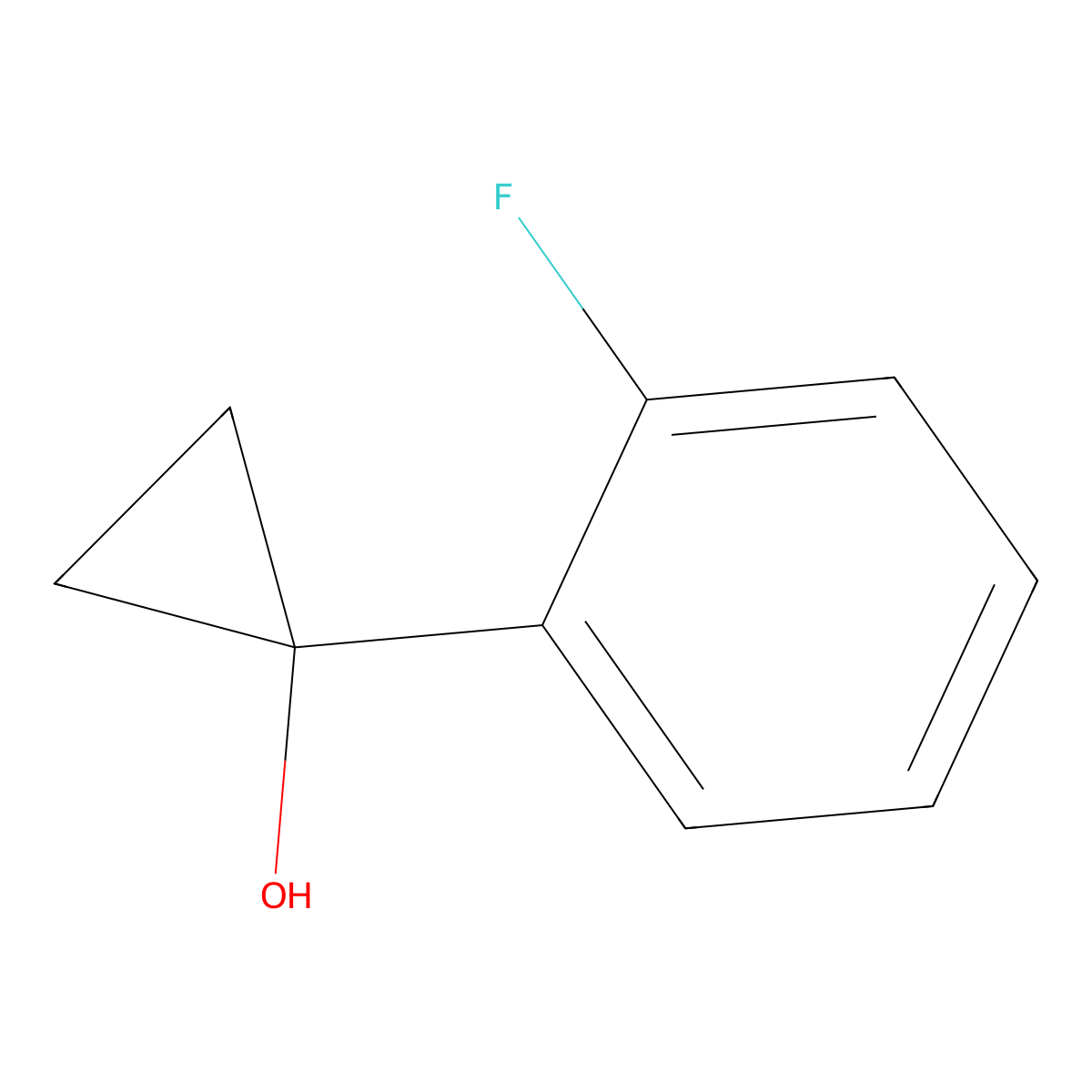 1-(2-Fluorophenyl)cyclopropan-1-ol molecular structure, CAS 1249293-03-5