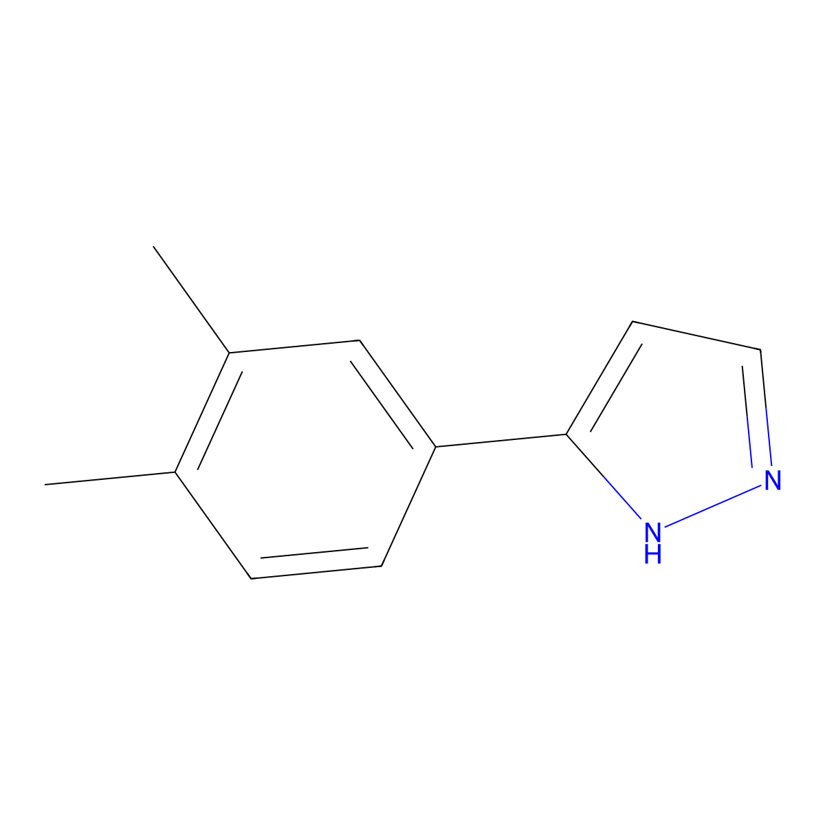 5-(3,4-dimethylphenyl)-1H-pyrazole molecular structure, CAS 1249294-23-2