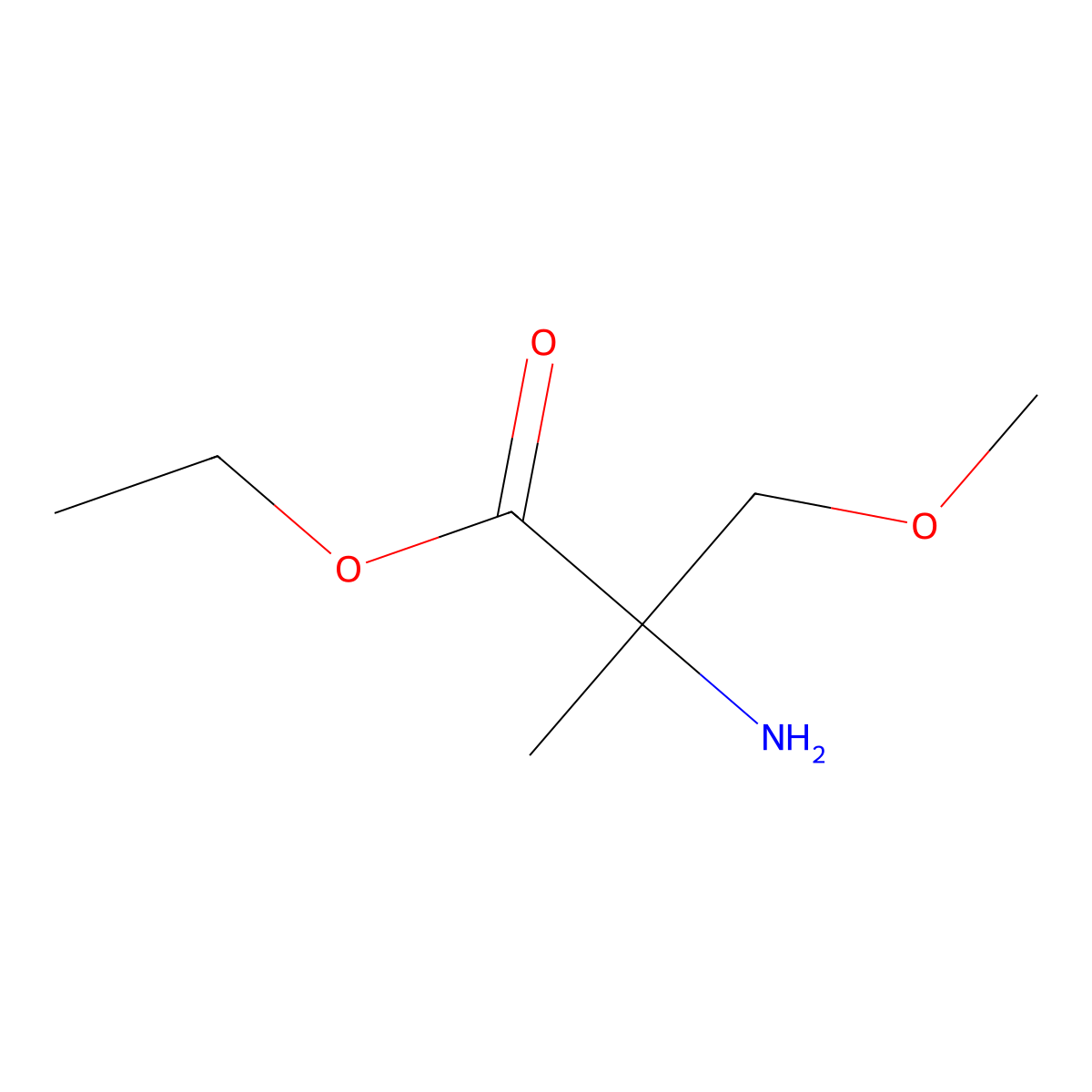Ethyl 2-amino-3-methoxy-2-methylpropanoate molecular structure, CAS 1249297-67-3