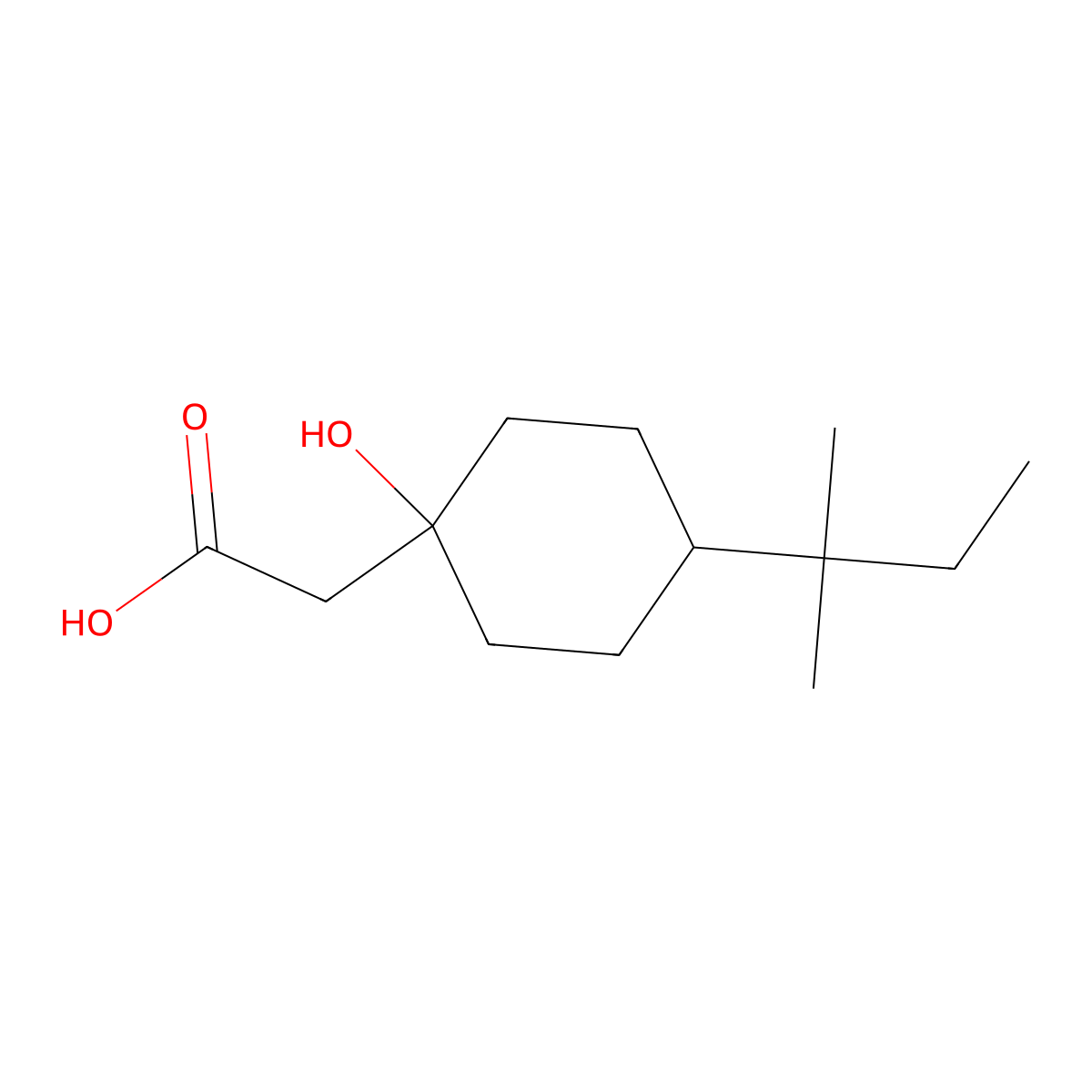 2-(1-Hydroxy-4-(tert-pentyl)cyclohexyl)acetic acid molecular structure, CAS 1249298-29-0