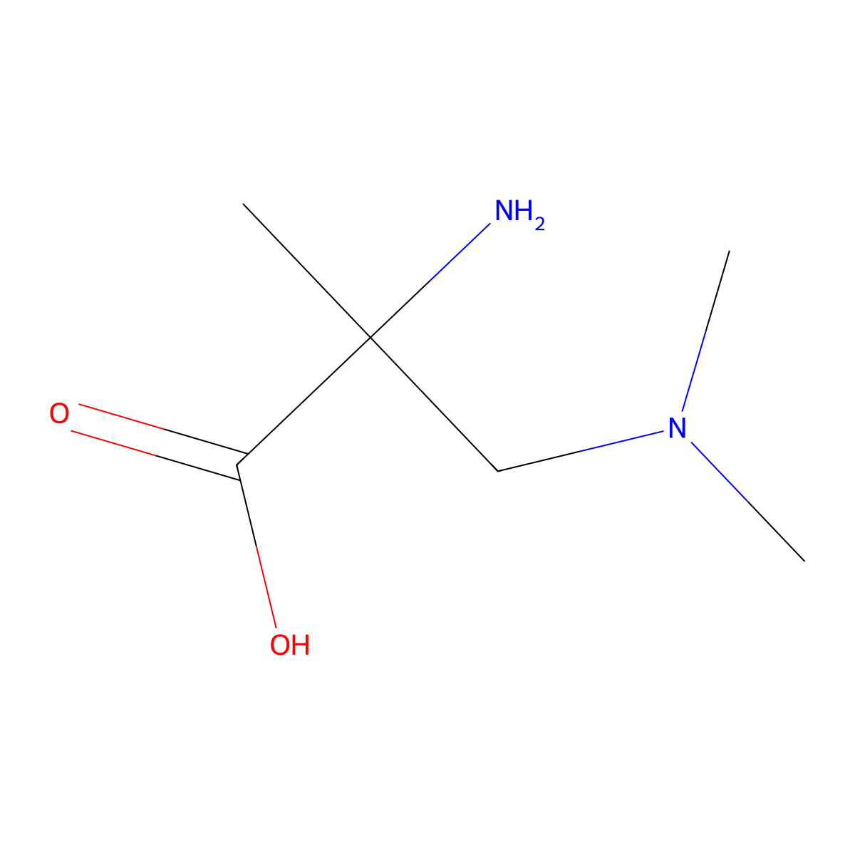 2-Amino-3-(dimethylamino)-2-methylpropanoic acid molecular structure, CAS 1249298-70-1