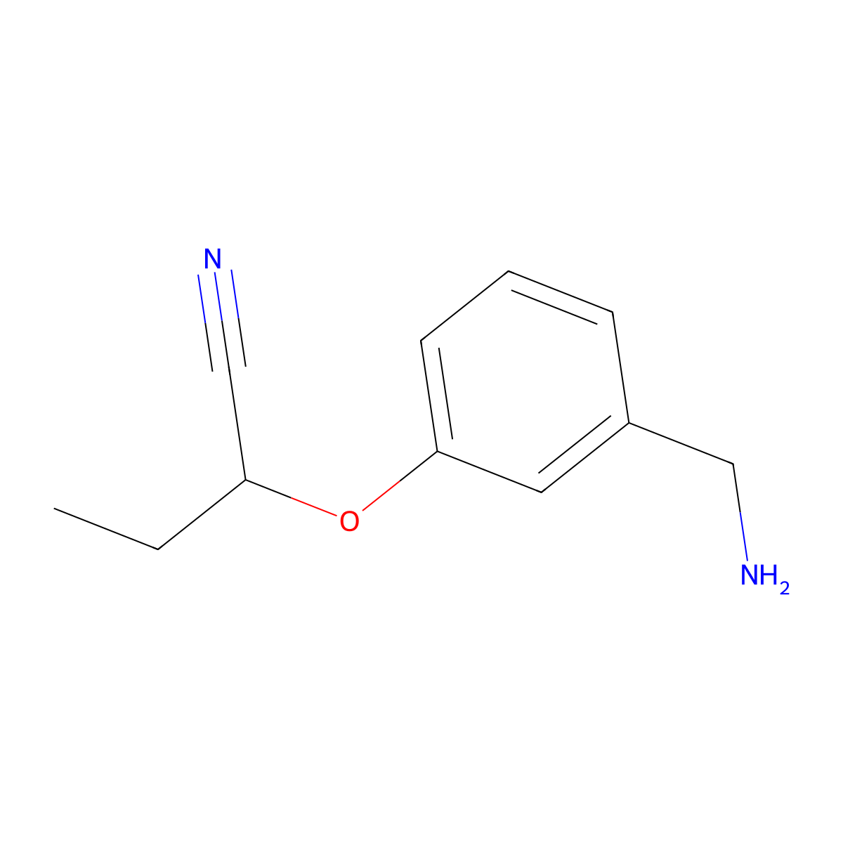 2-[3-(Aminomethyl)phenoxy]butanenitrile molecular structure, CAS 1249298-82-5
