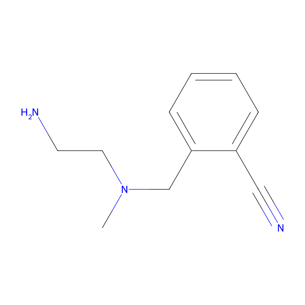 2-(((2-Aminoethyl)(methyl)amino)methyl)benzonitrile molecular structure, CAS 1249299-48-6