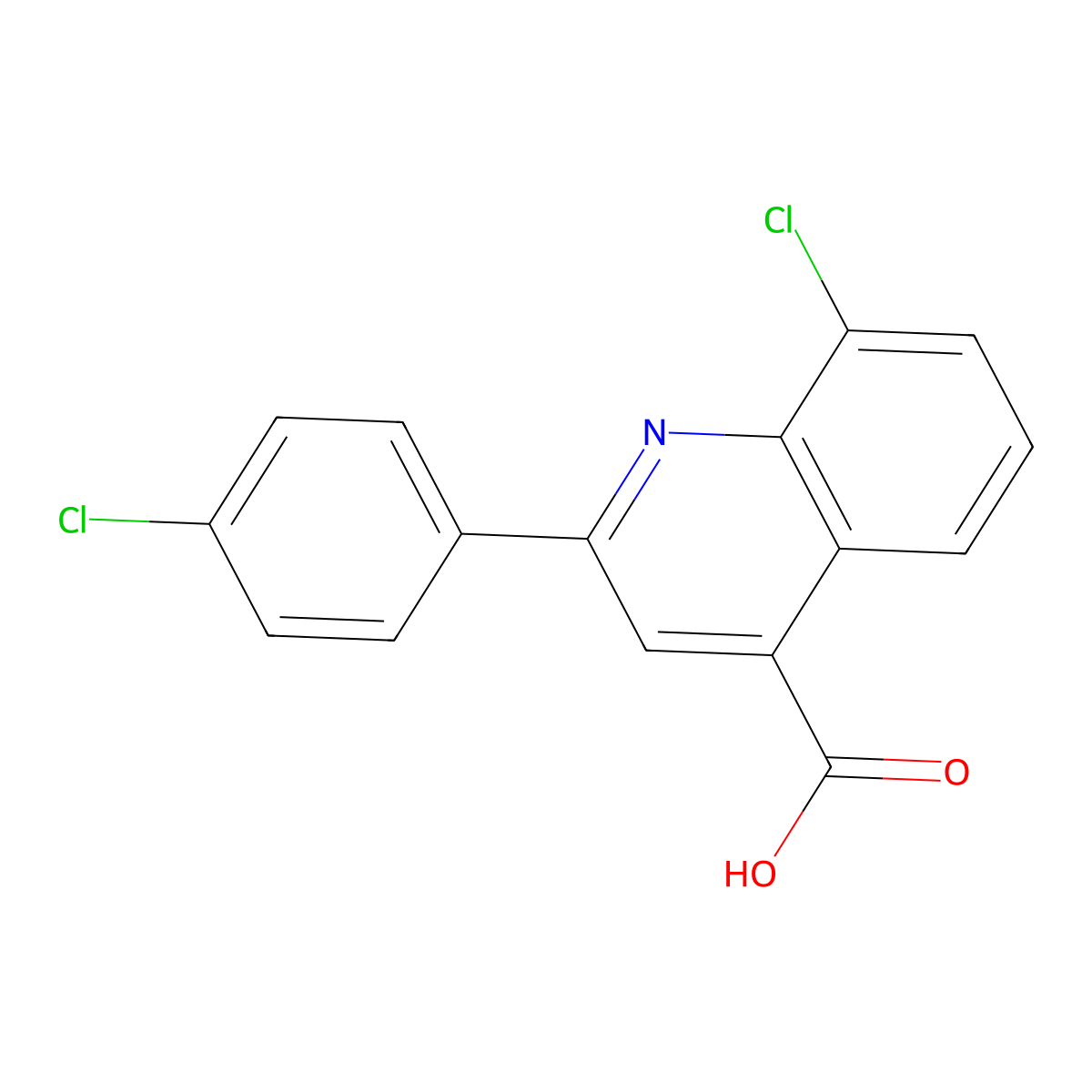 8-Chloro-2-(4-chlorophenyl)quinoline-4-carboxylic acid molecular structure, CAS 124930-93-4