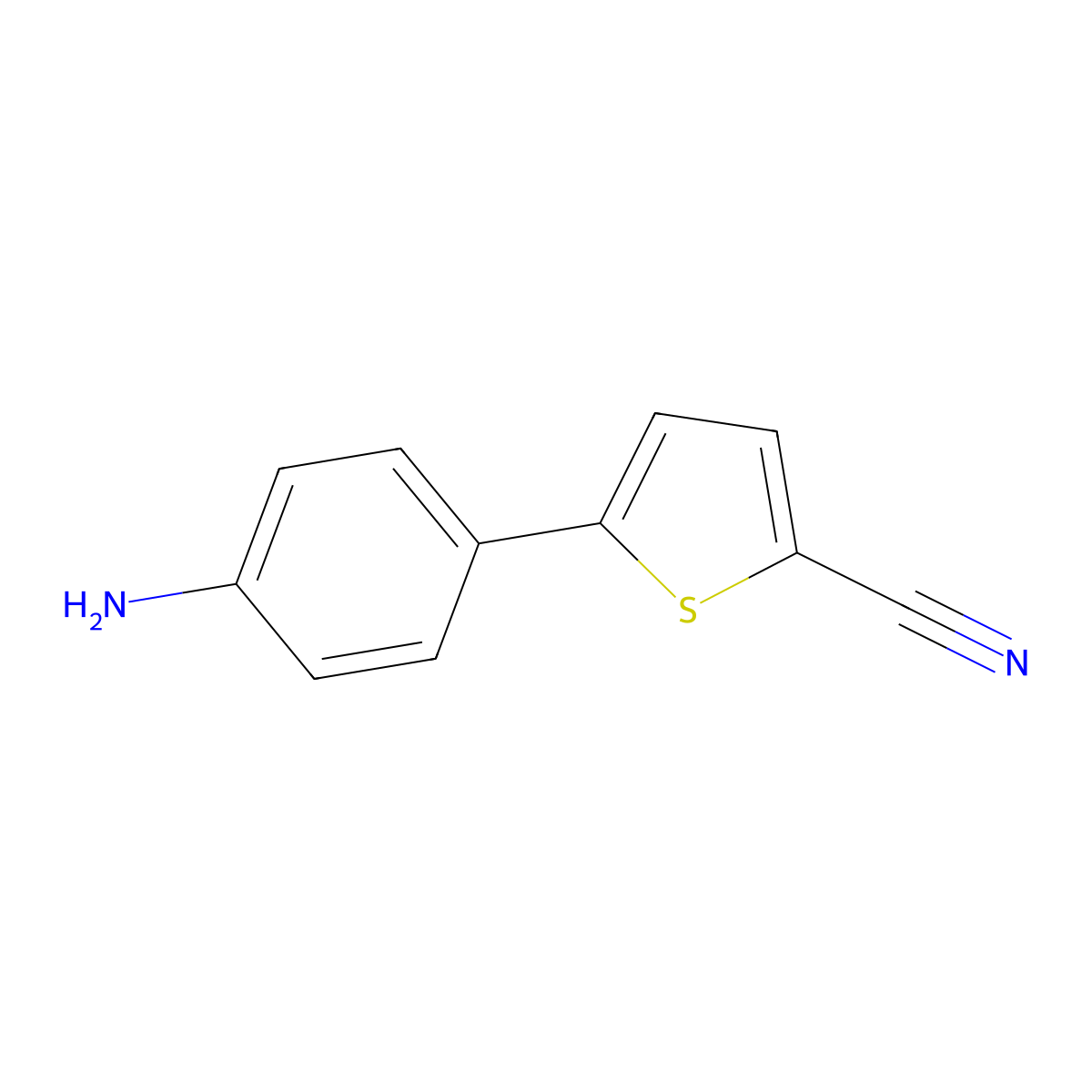 5-(4-Aminophenyl)thiophene-2-carbonitrile molecular structure, CAS 1249301-77-6