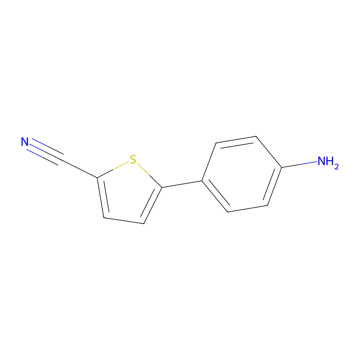 5-(4-Aminophenyl)thiophene-2-carbonitrile molecular structure, CAS 1249301-77-6