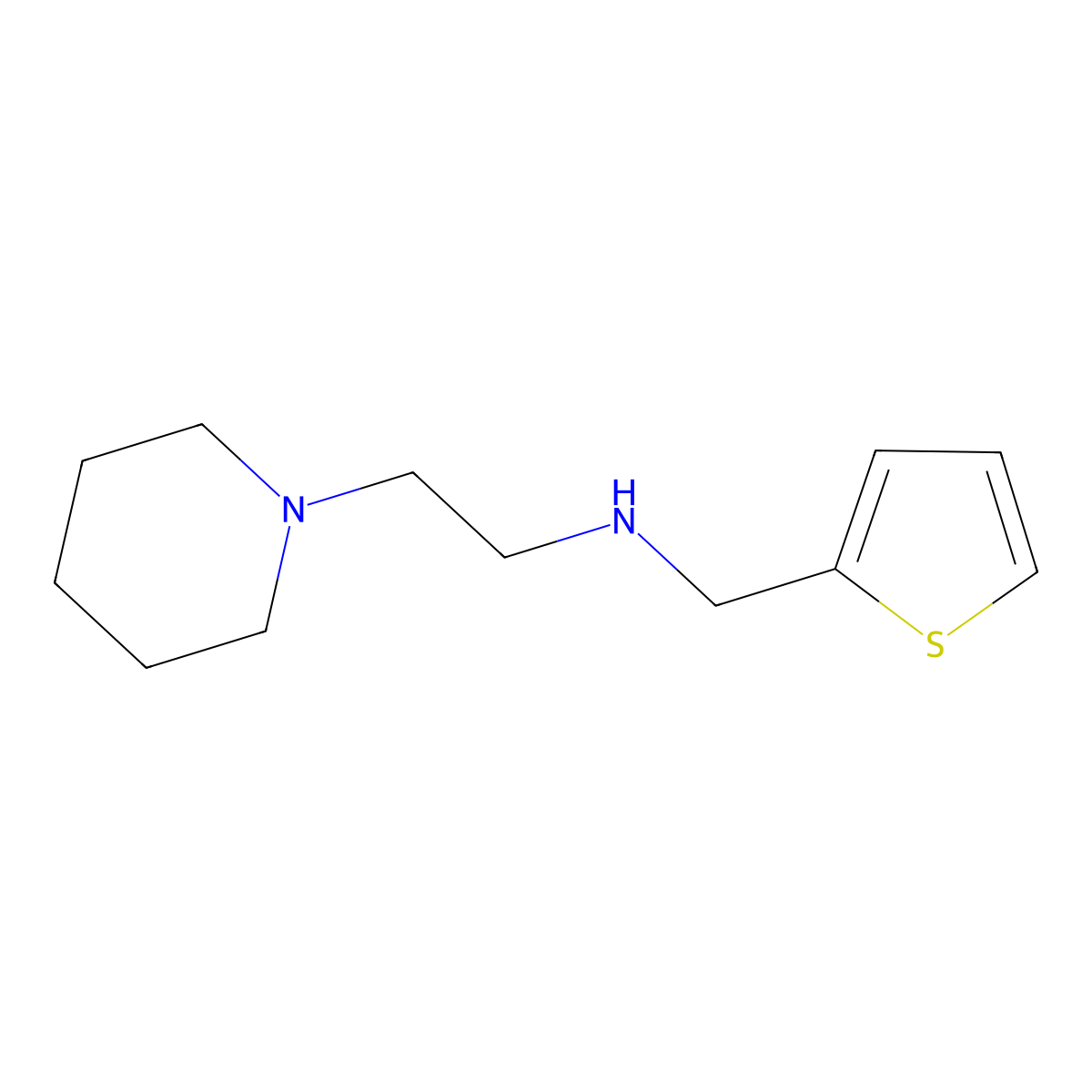 [2-(Piperidin-1-yl)ethyl][(thiophen-2-yl)methyl]amine molecular structure, CAS 1249301-85-6