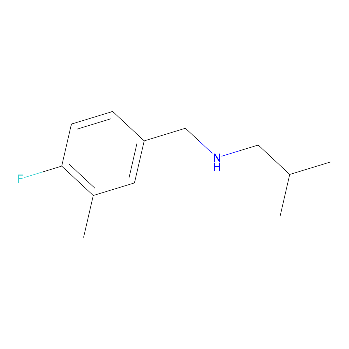 [(4-Fluoro-3-methylphenyl)methyl](2-methylpropyl)amine molecular structure, CAS 1249303-29-4
