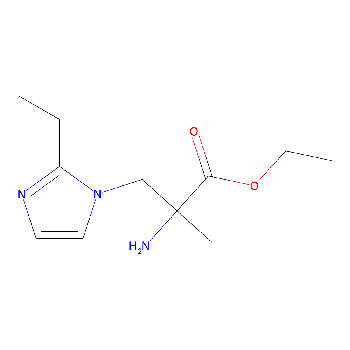 Ethyl 2-amino-3-(2-ethyl-1h-imidazol-1-yl)-2-methylpropanoate molecular structure, CAS 1249304-81-1