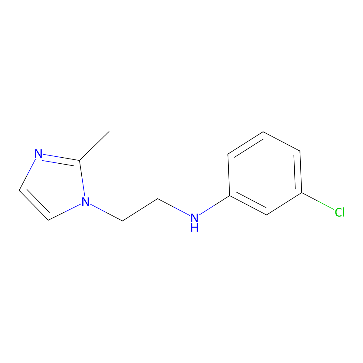 3-chloro-N-[2-(2-methyl-1H-imidazol-1-yl)ethyl]aniline molecular structure, CAS 1249305-27-8