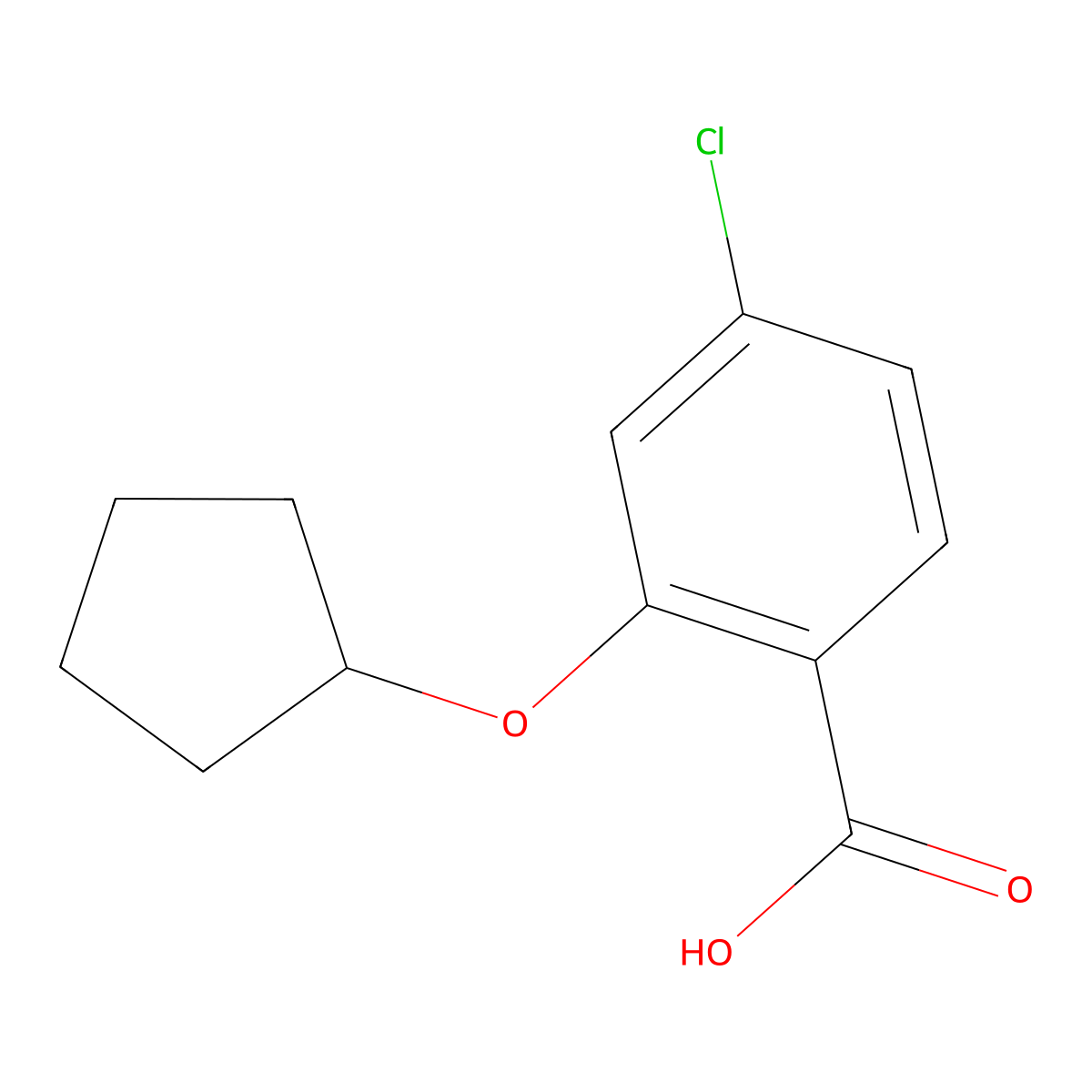 4-Chloro-2-(cyclopentyloxy)benzoic acid molecular structure, CAS 1249305-51-8