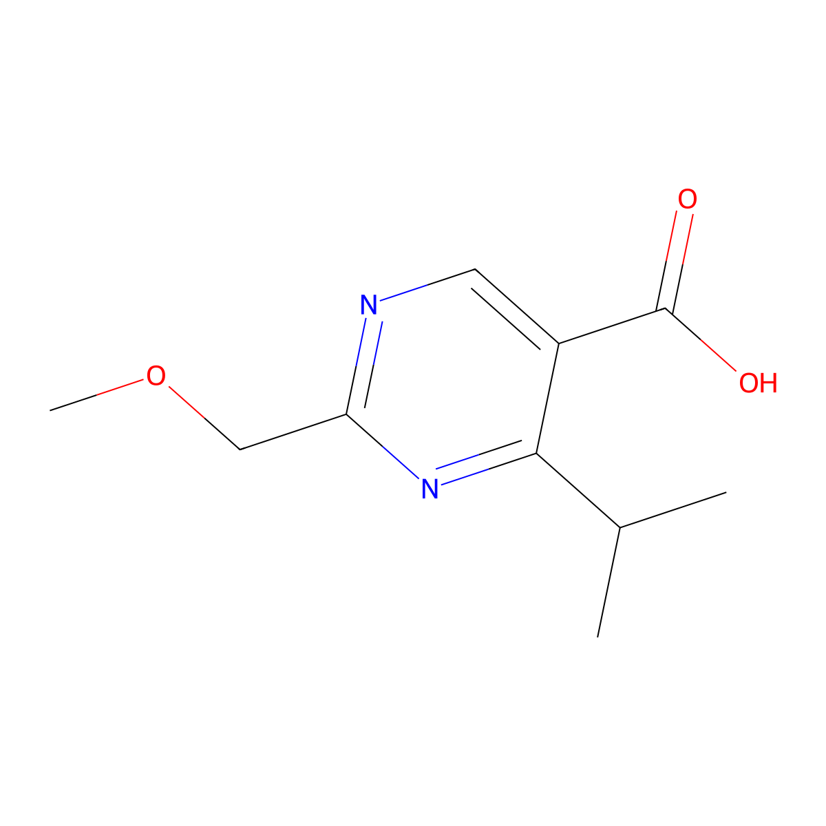 4-Isopropyl-2-(methoxymethyl)pyrimidine-5-carboxylic acid molecular structure, CAS 1249306-95-3