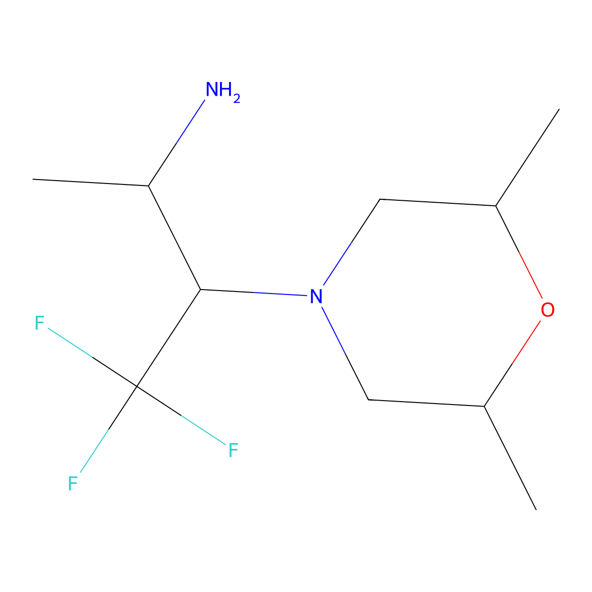 3-(2,6-Dimethylmorpholin-4-yl)-4,4,4-trifluorobutan-2-amine molecular structure, CAS 1249307-75-2