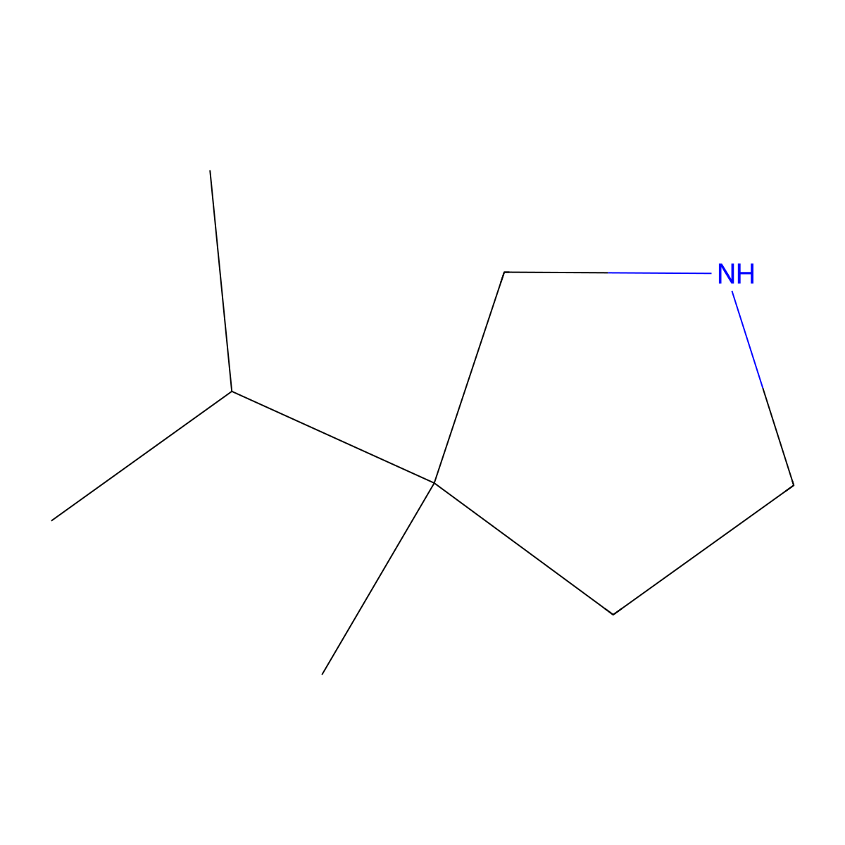 3-Methyl-3-(propan-2-yl)pyrrolidine molecular structure, CAS 1249308-05-1