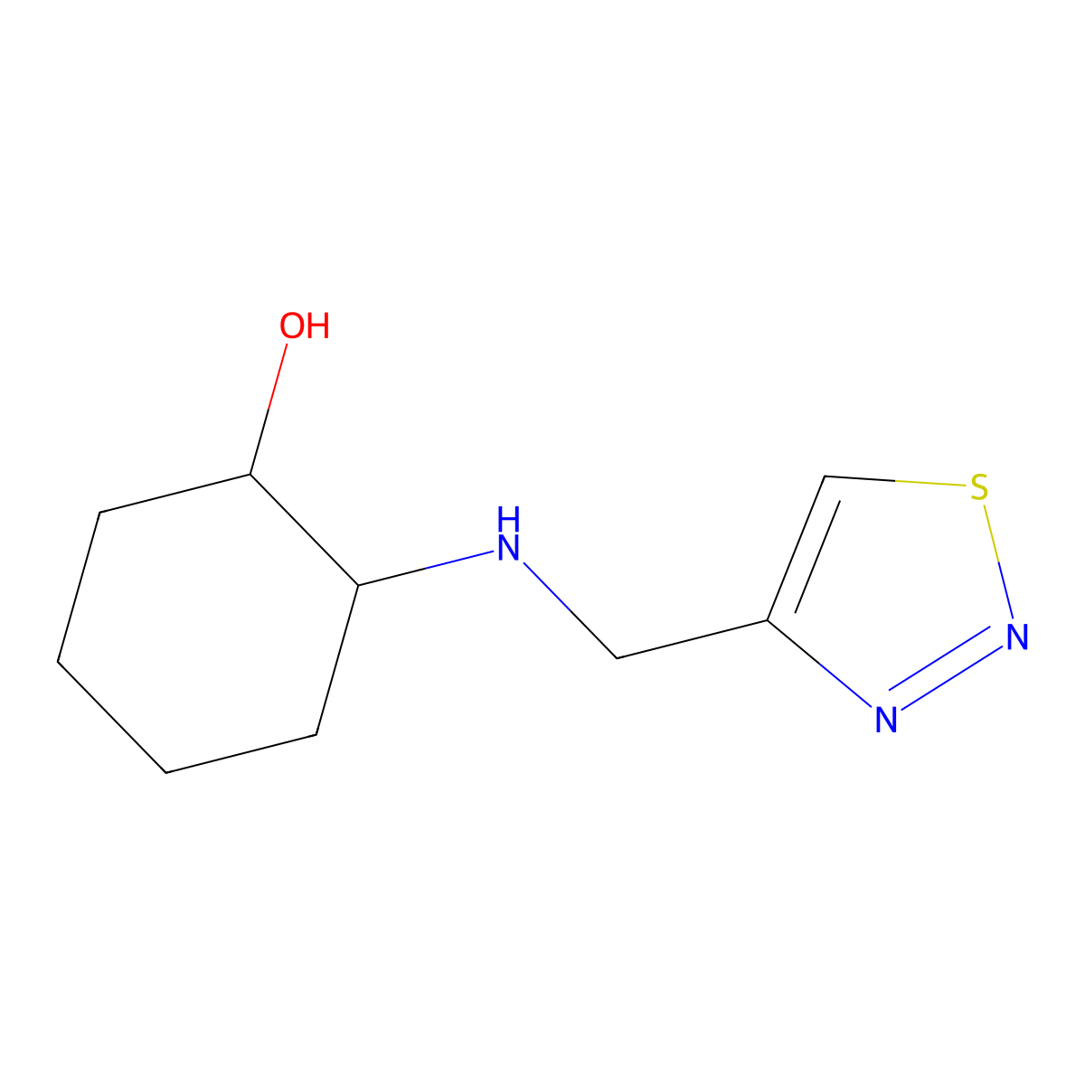 2-{[(1,2,3-Thiadiazol-4-yl)methyl]amino}cyclohexan-1-ol molecular structure, CAS 1249308-10-8