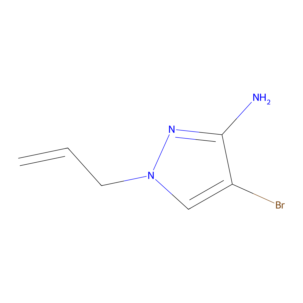 4-bromo-1-(prop-2-en-1-yl)-1H-pyrazol-3-amine molecular structure, CAS 1249309-34-9