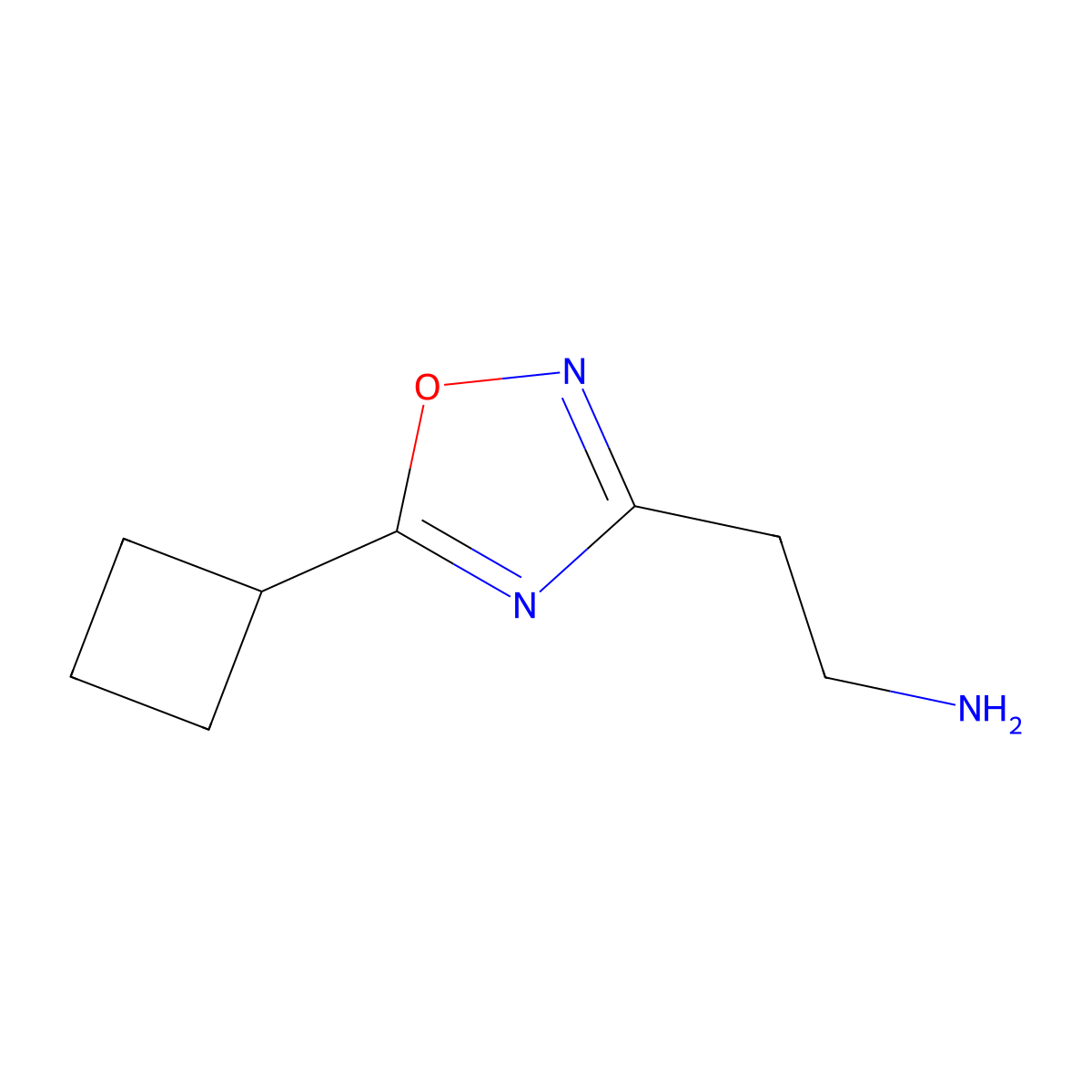 2-(5-Cyclobutyl-1,2,4-oxadiazol-3-yl)ethanamine molecular structure, CAS 1249309-88-3