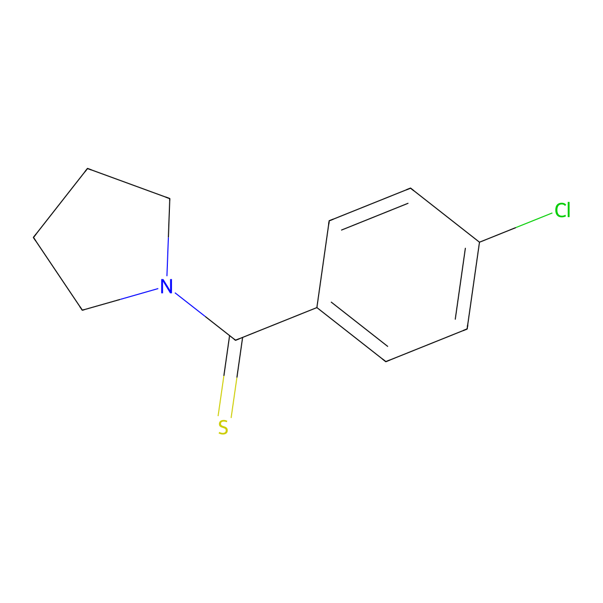 (4-Chlorophenyl)(pyrrolidin-1-yl)methanethione molecular structure, CAS 124931-30-2