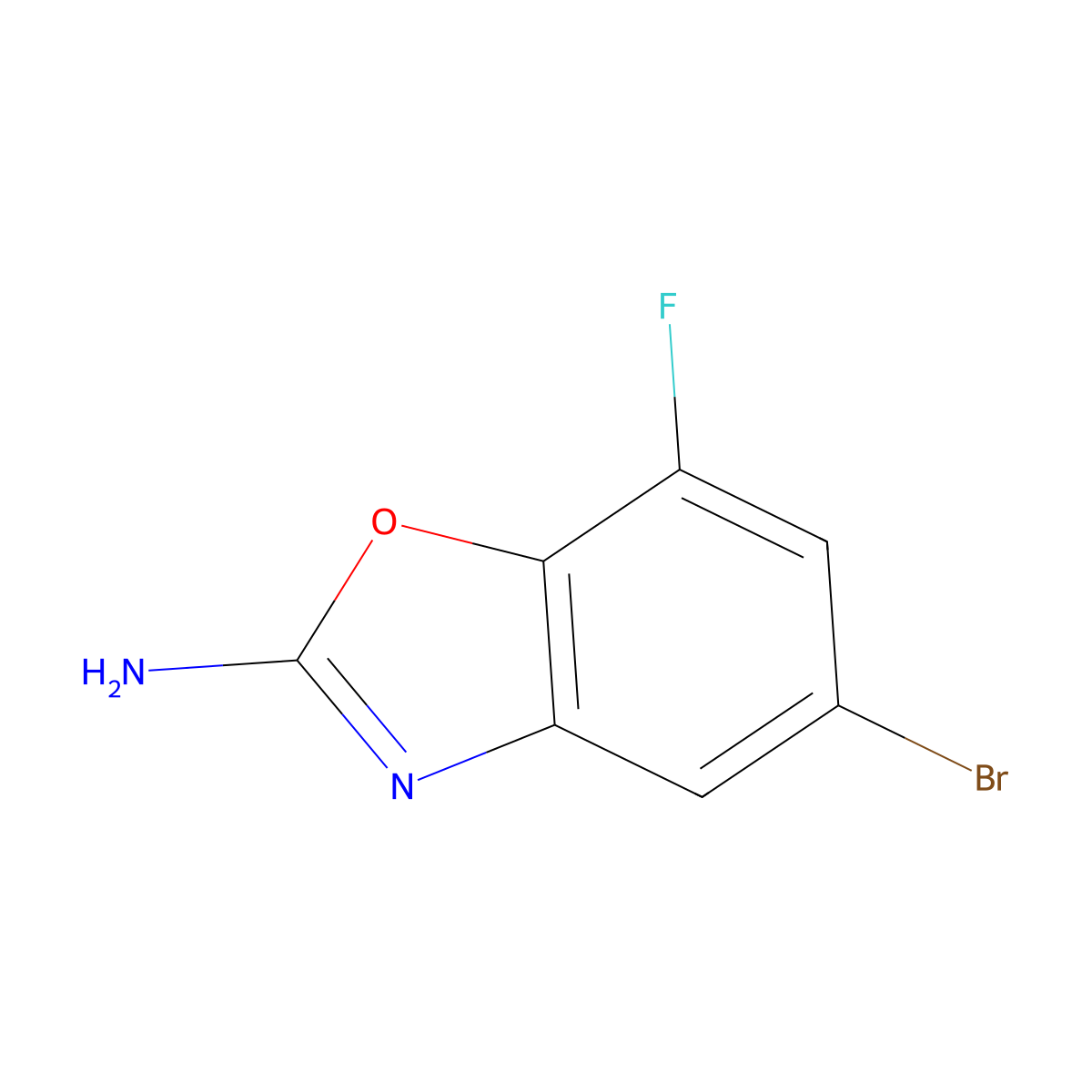 5-Bromo-7-fluorobenzo[d]oxazol-2-amine molecular structure, CAS 1249311-53-2