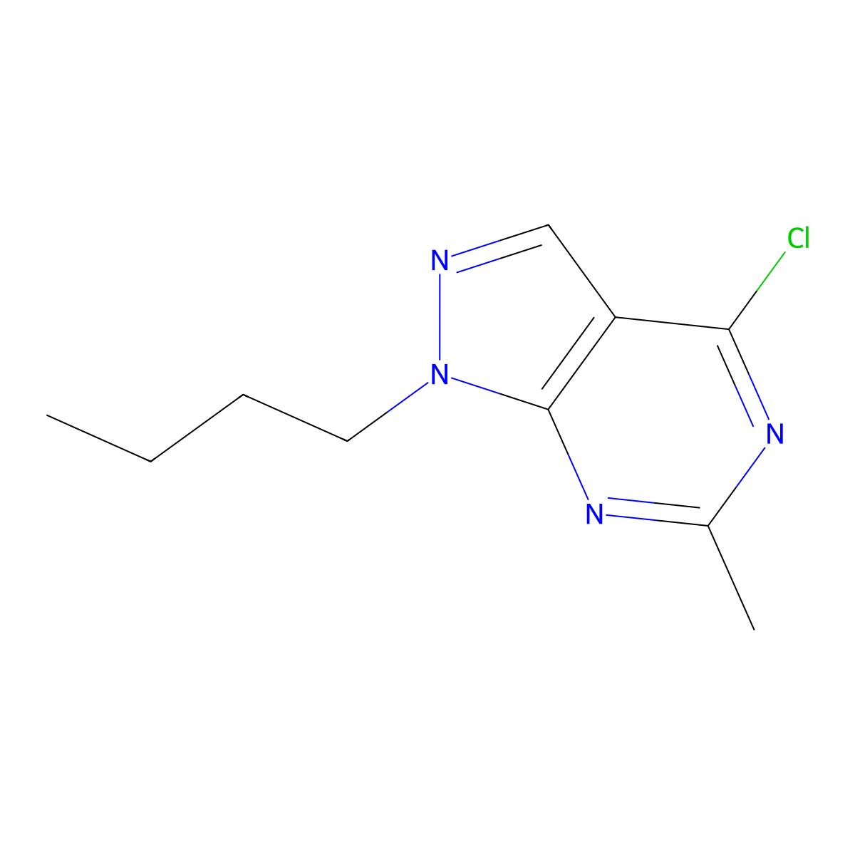 1-Butyl-4-chloro-6-methyl-1H-pyrazolo[3,4-D]pyrimidine molecular structure, CAS 1249312-09-1