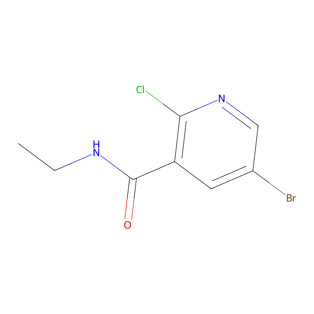 5-Bromo-2-chloro-N-ethyl-nicotinamide molecular structure, CAS 1249312-18-2