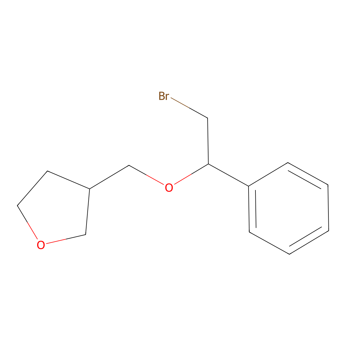 3-[(2-Bromo-1-phenylethoxy)methyl]oxolane molecular structure, CAS 1249312-22-8