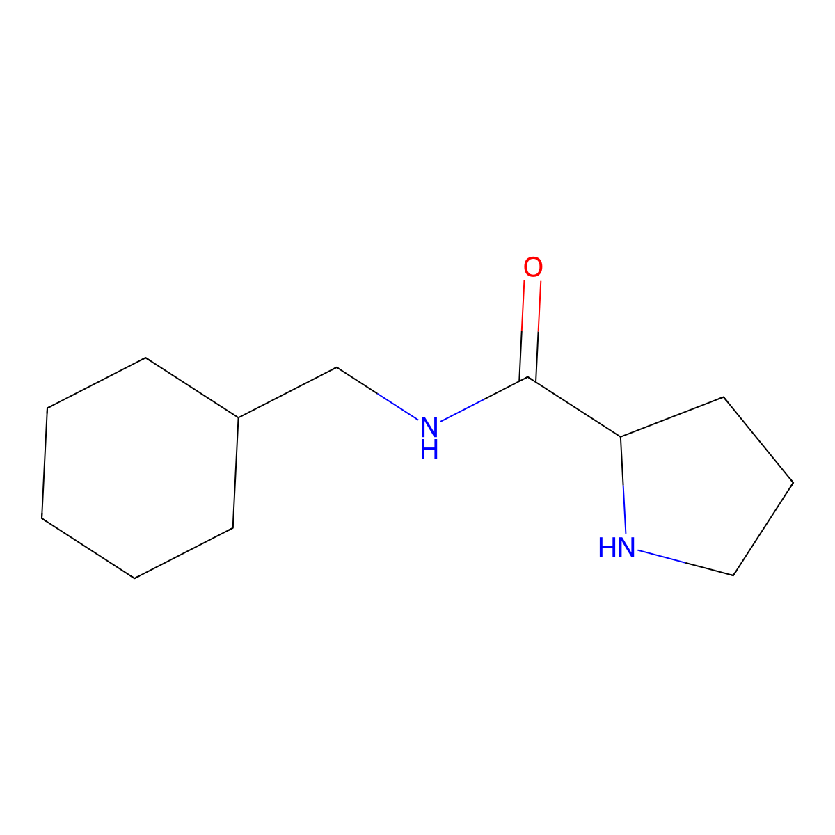 N-(cyclohexylmethyl)pyrrolidine-2-carboxamide molecular structure, CAS 1249312-30-8