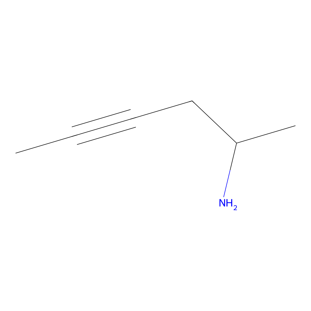 Hex-4-yn-2-amine molecular structure, CAS 1249315-57-8