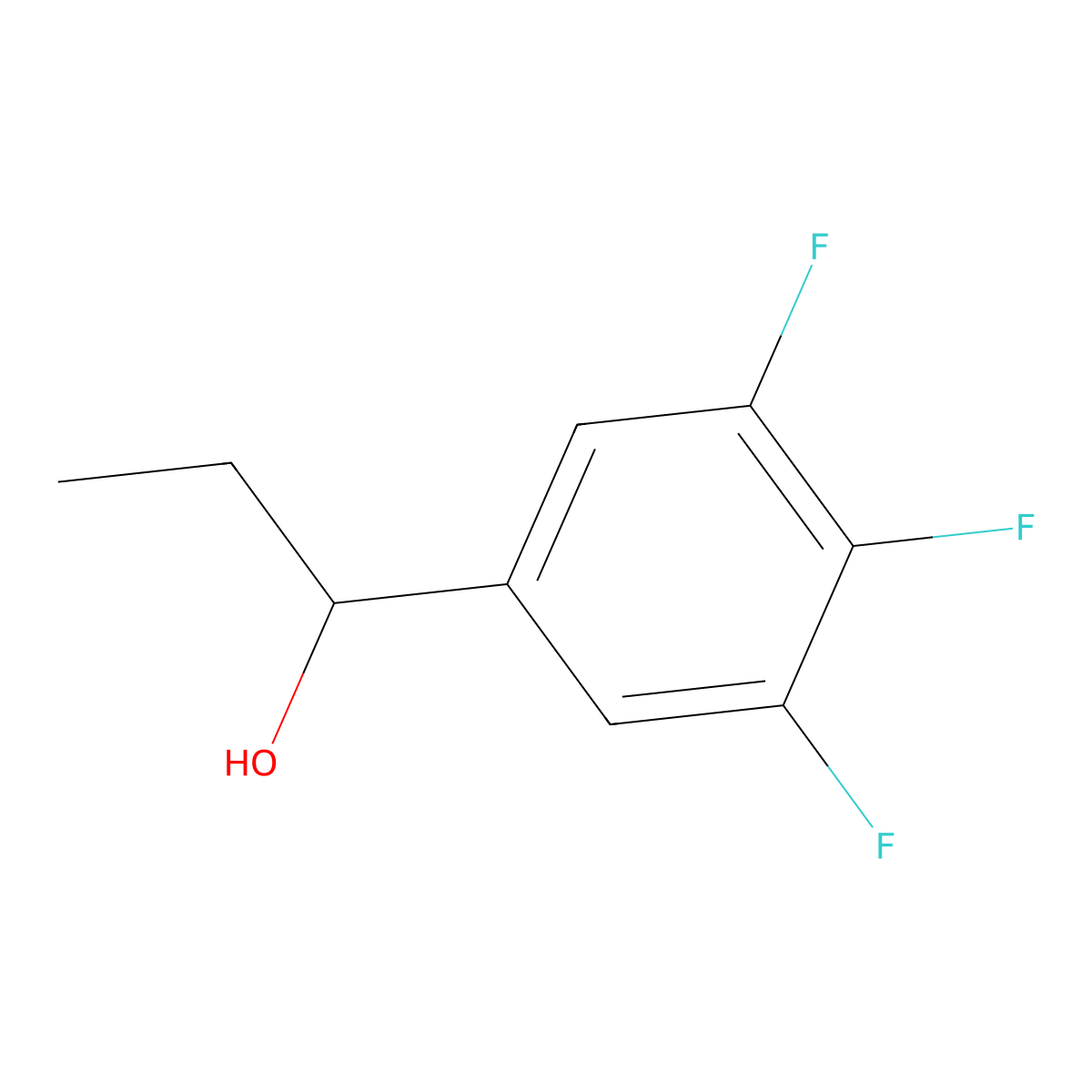 1-(3,4,5-Trifluorophenyl)-1-propanol molecular structure, CAS 1249316-32-2