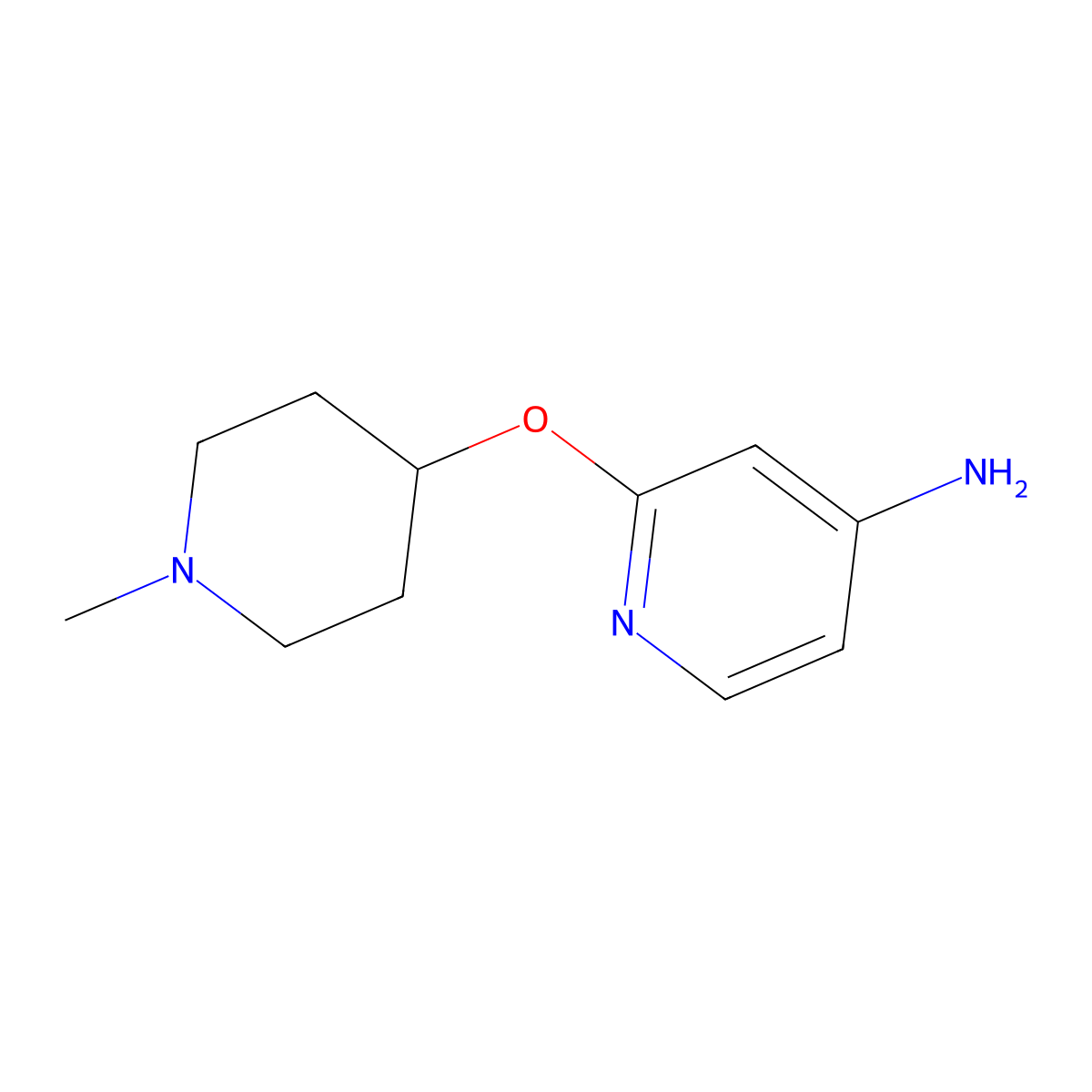 2-[(1-Methylpiperidin-4-yl)oxy]pyridin-4-amine molecular structure, CAS 1249316-39-9