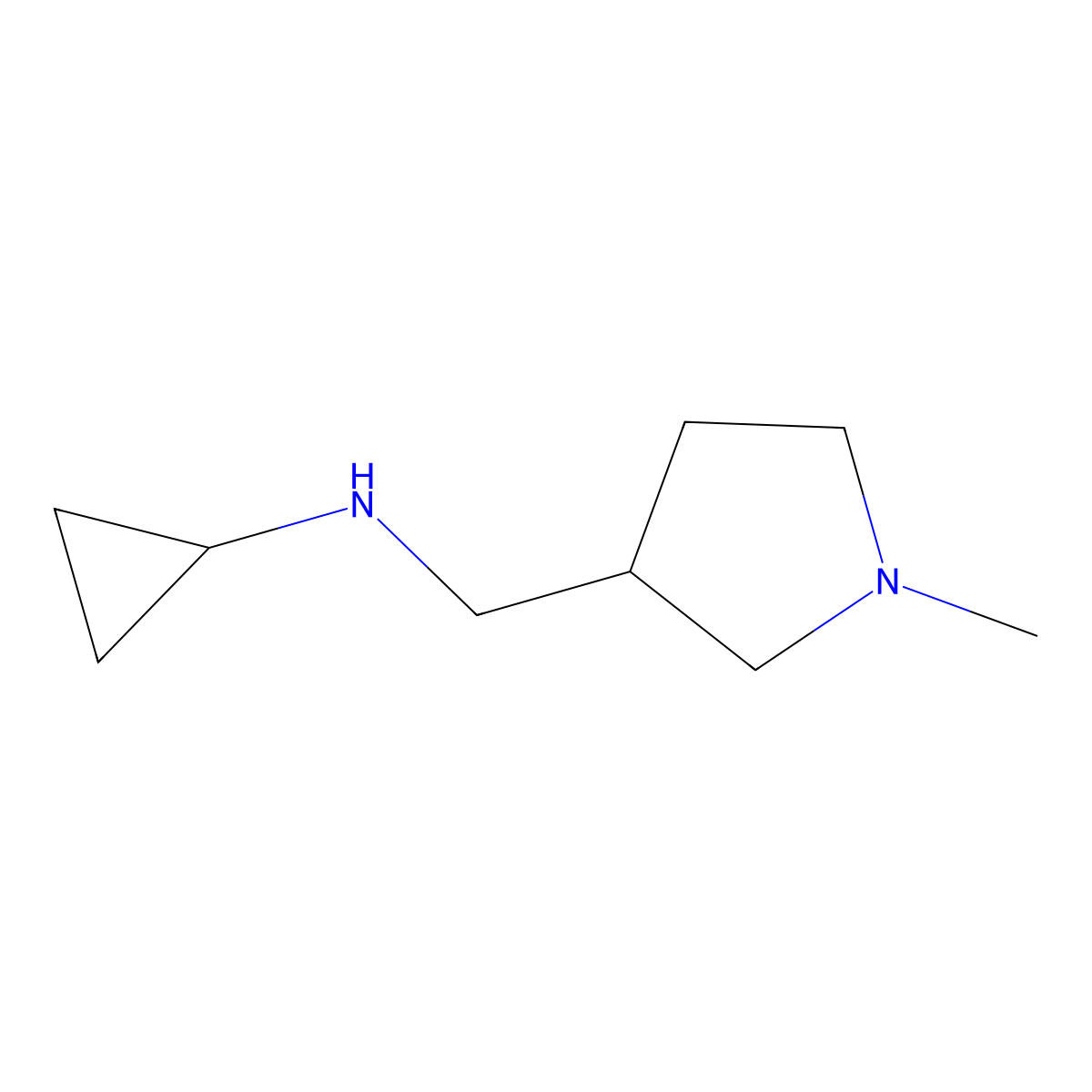 N-((1-Methylpyrrolidin-3-yl)methyl)cyclopropanamine molecular structure, CAS 1249317-04-1