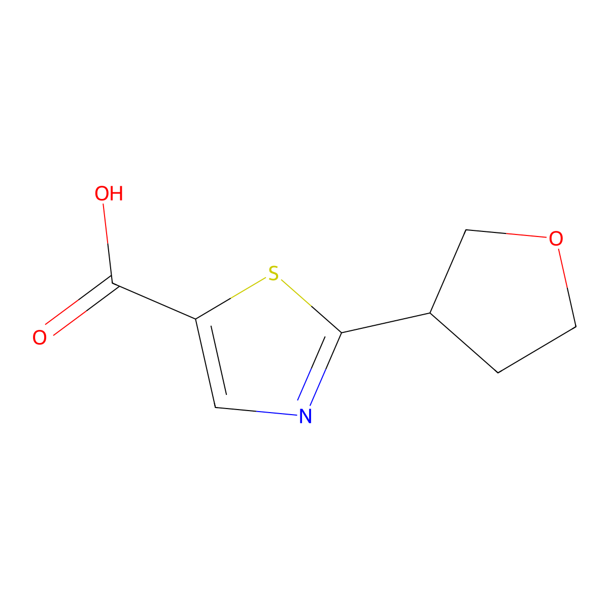 2-(Oxolan-3-yl)-1,3-thiazole-5-carboxylic acid molecular structure, CAS 1249317-27-8