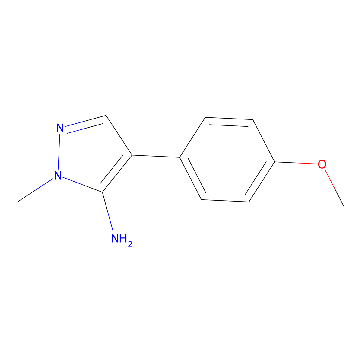 4-(4-Methoxyphenyl)-1-methyl-1H-pyrazol-5-amine molecular structure, CAS 1249317-93-8