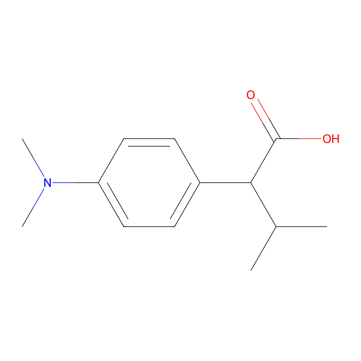 2-(4-(Dimethylamino)phenyl)-3-methylbutanoic acid molecular structure, CAS 1249318-79-3