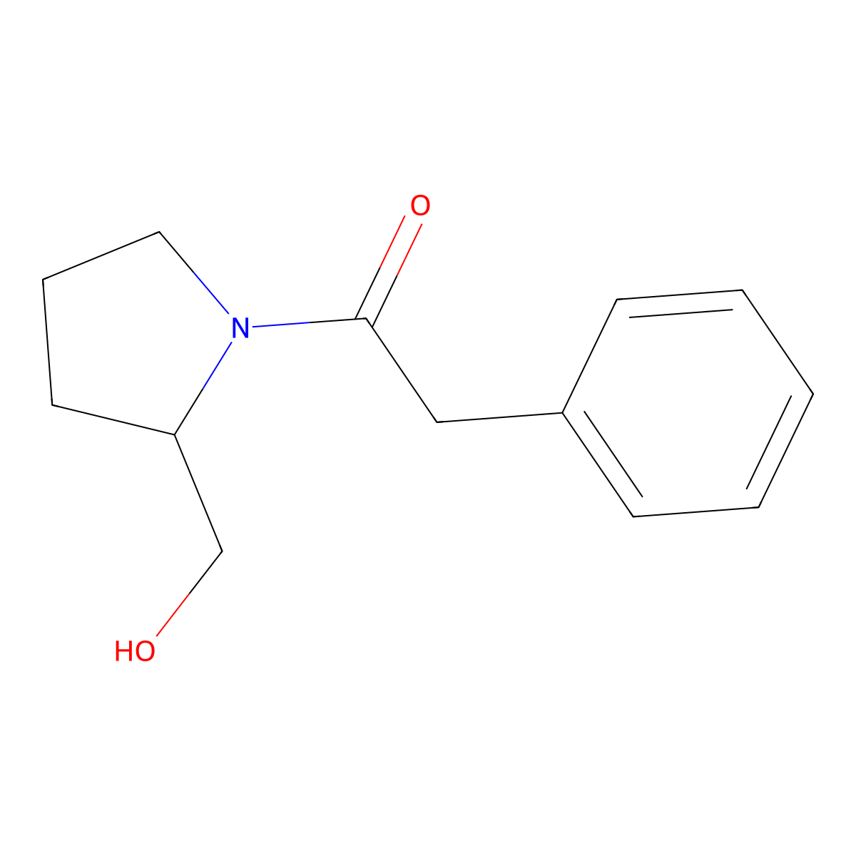 1-[2-(Hydroxymethyl)pyrrolidin-1-yl]-2-phenylethan-1-one molecular structure, CAS 124932-17-8