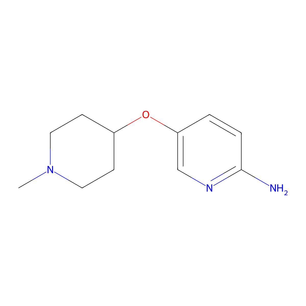 5-(1-Methyl-piperidin-4-yloxy)-pyridin-2-ylamine molecular structure, CAS 1249322-37-9