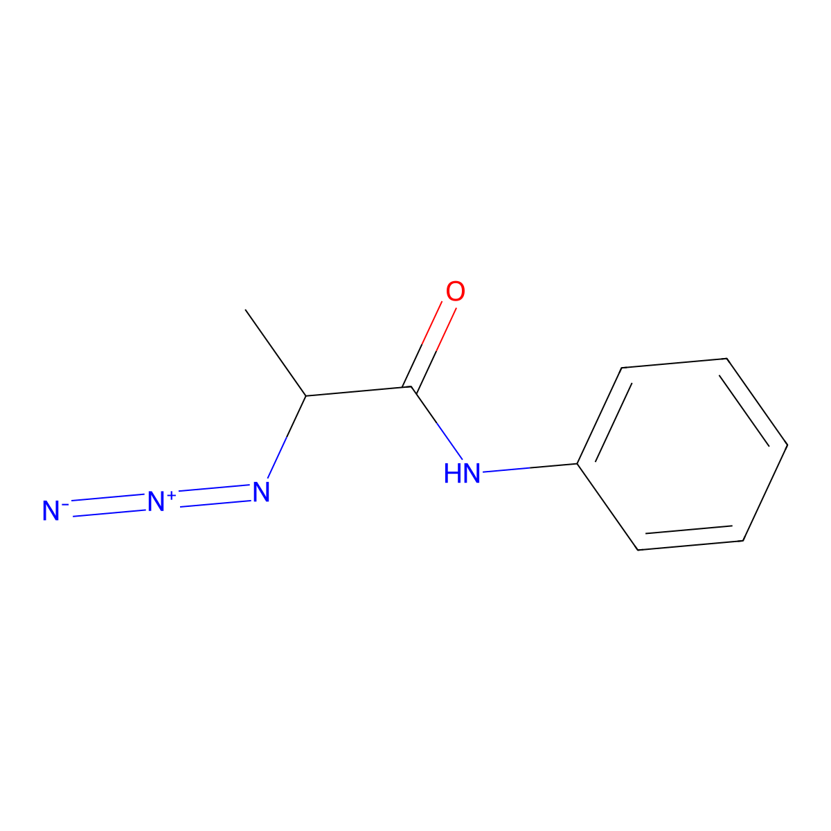 2-azido-N-phenylpropanamide molecular structure, CAS 1249324-41-1