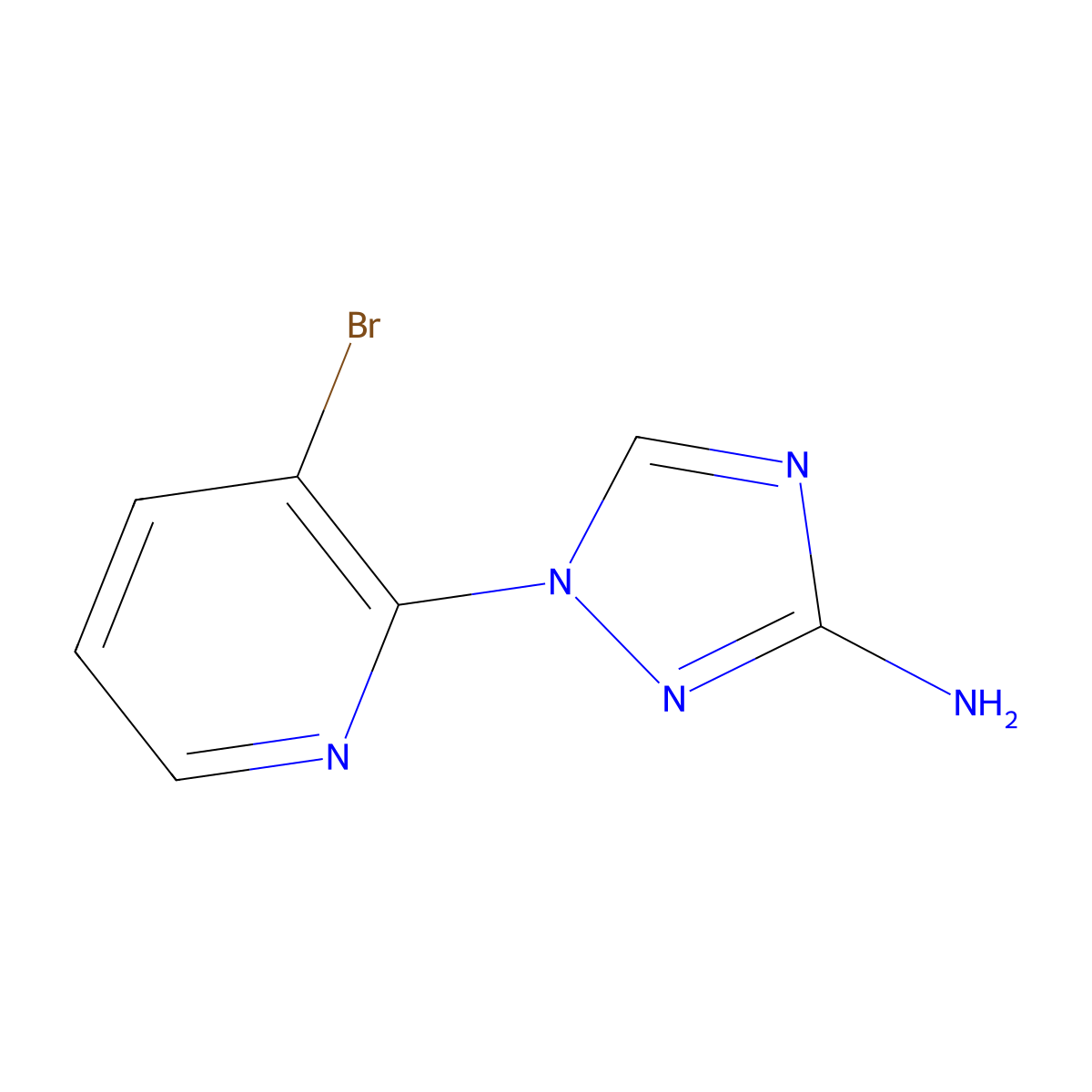 1-(3-bromopyridin-2-yl)-1H-1,2,4-triazol-3-amine molecular structure, CAS 1249324-60-4
