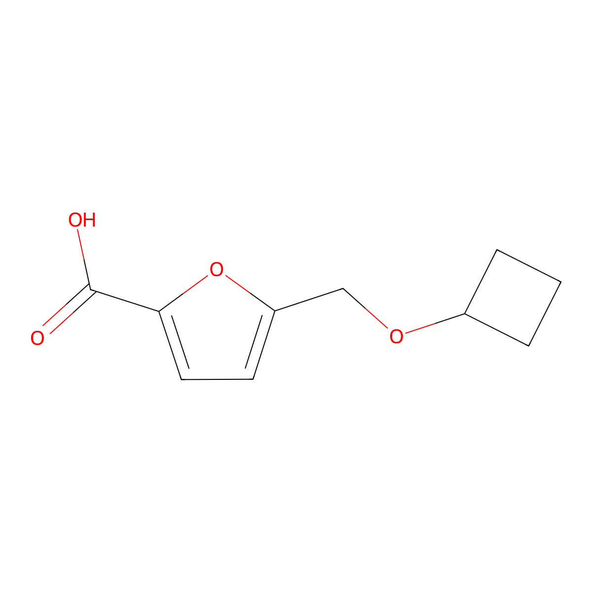 5-(Cyclobutoxymethyl)furan-2-carboxylic acid molecular structure, CAS 1249325-11-8