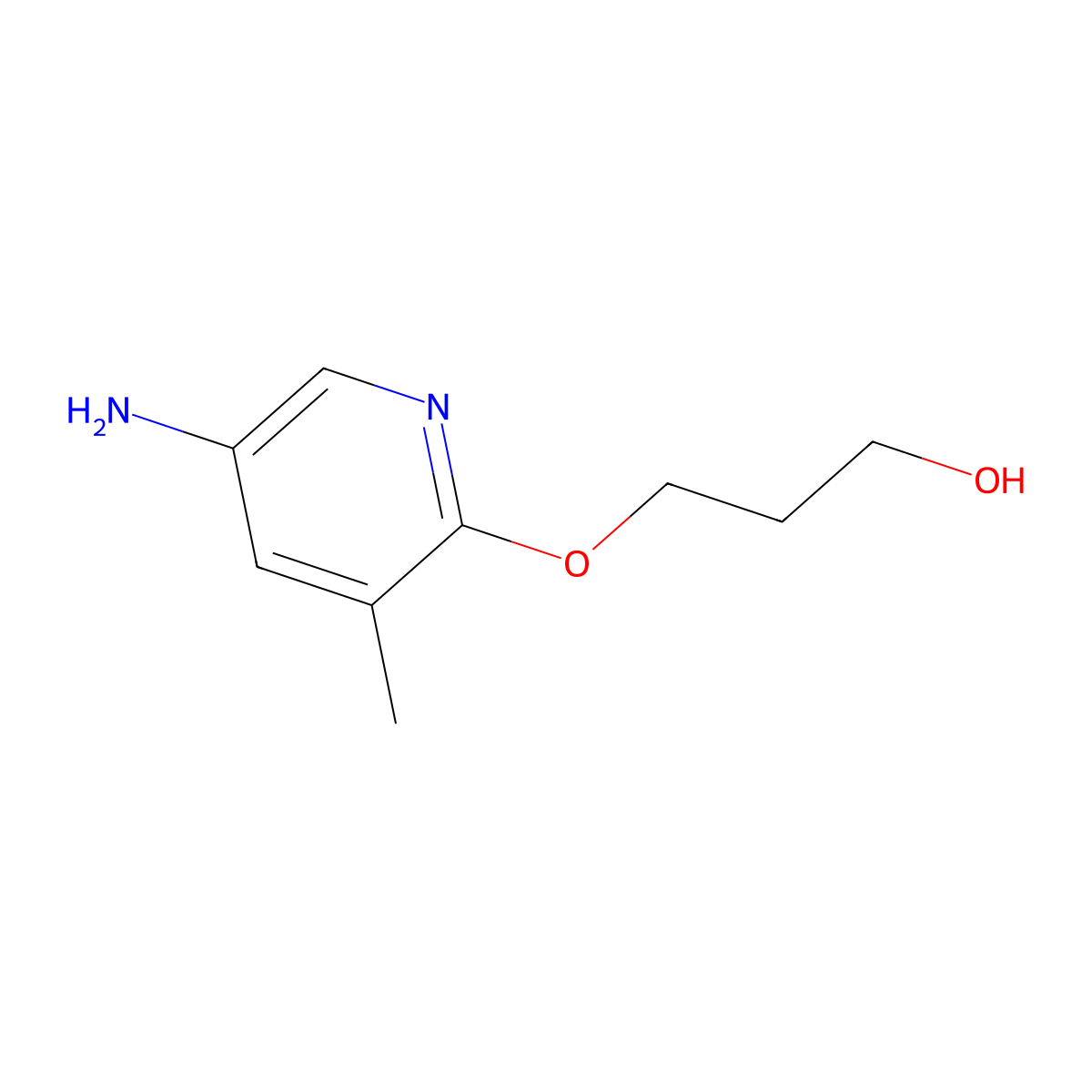 3-((5-Amino-3-methylpyridin-2-yl)oxy)propan-1-ol molecular structure, CAS 1249331-00-7