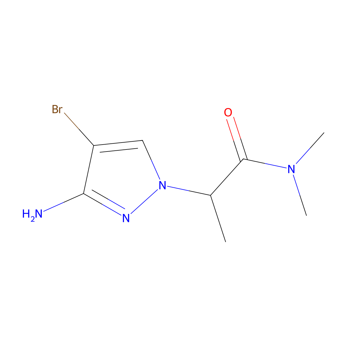 2-(3-Amino-4-bromo-1H-pyrazol-1-YL)-N,N-dimethylpropanamide molecular structure, CAS 1249331-87-0